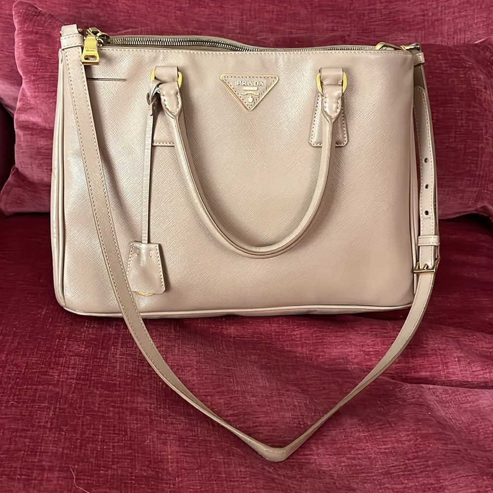 Prada Saffiano Lux Medium Double Zip Tote